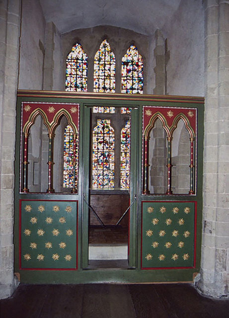 Stained Glass Window and Screen Inside the Medieval Palace in the Tower of London, 2004