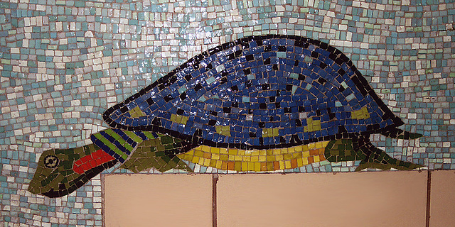 Turtle Mosaic in the Pavonia-Newport NJ Path station, April 2007