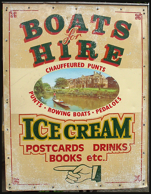 Boats for Hire sign