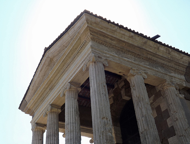 Detail of the Temple of Portunus in the Forum Boarium in Rome, June 2012