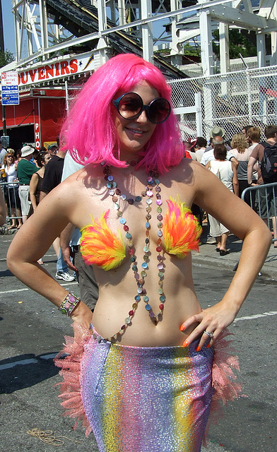 Pink-Haired Mermaid at the Coney Island Mermaid Parade, June 2008