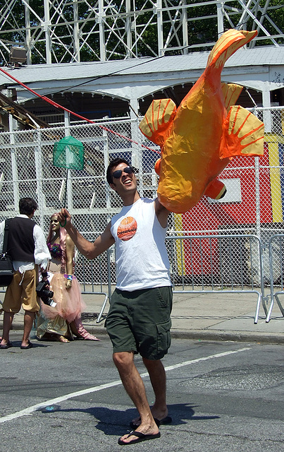 Fisherman at the Coney Island Mermaid Parade, June 2008