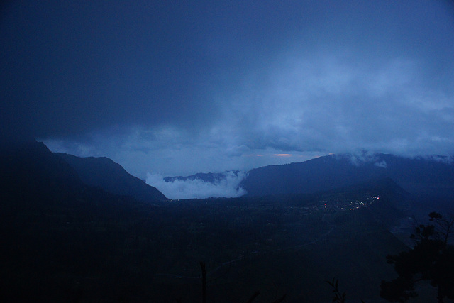 View from Mt. Bromo, Java, just before Sunrise