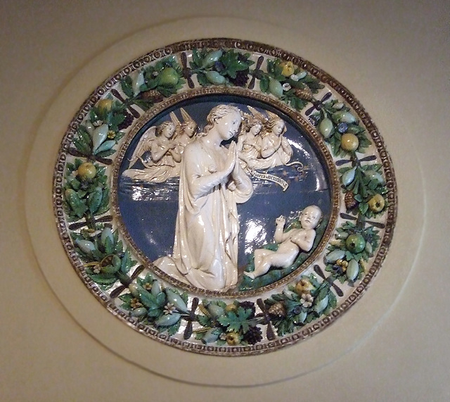 Virgin and Angels Adoring the Christ Child by Della Robbia in the Philadelphia Museum of Art, August 2009
