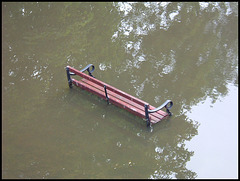 reflections on a park bench