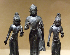 Detail of Buddha Flanked by Bodhisattvas Avalokiteshvara and Maitreya in the Metropolitan Museum of Art, November 2010