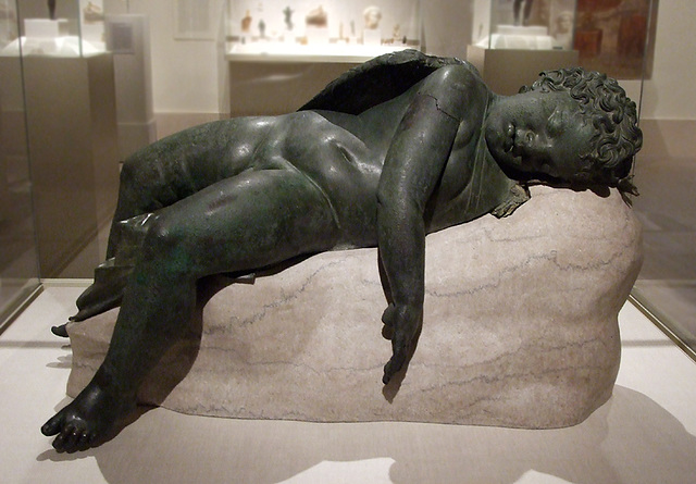 Sleeping Eros Sculpture in the Metropolitan Museum of Art, Sept. 2007