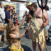 A Mermaid and Neptune in Gold at the Coney Island Mermaid Parade, June 2008