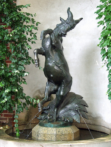 Statue of Dancing Goats on the Market Square in Nowy Targ