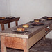 Table with Plates in the Tudor Kitchens of Hampton Court Palace, 2004