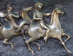 Detail of "The Trojans" Relief in Aunt Barbara's Backyard in Seaford, May 2010