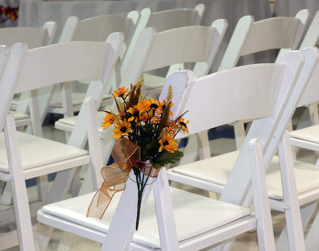 Flowers and Chairs at Tara and Mike's Wedding, October 2009