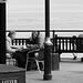 People in conversation at Filey