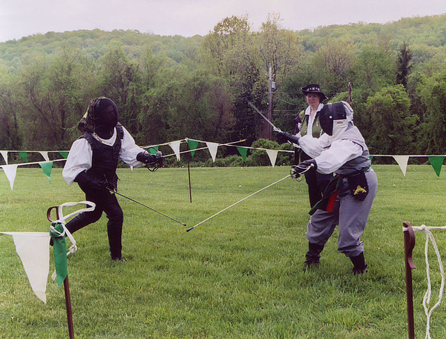 Llywellan and Marian Fencing at Ian & Katherine's Last Championships, May 2006