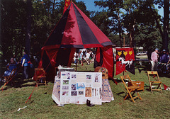 Mistress Brianna's Red & Black Tent and Falconry Demo at the Peekskill Celebration, Aug. 2006