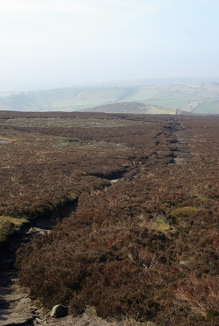 At Burnt Hill - looking back to Monks Road