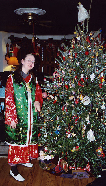 Biya and the Christmas Tree at Broken Bridge's 12th Night Celebration, Dec. 2006