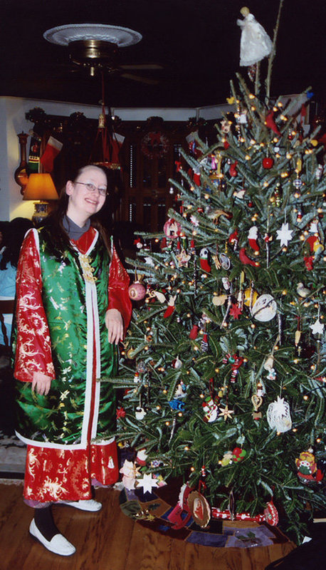 Biya and the Christmas Tree at Broken Bridge's 12th Night Celebration, Dec. 2006