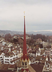 The Steeple on the back of the Grossmunster in Zurich, November 2003