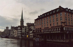 View of the Limmat River in Zurich, November 2003