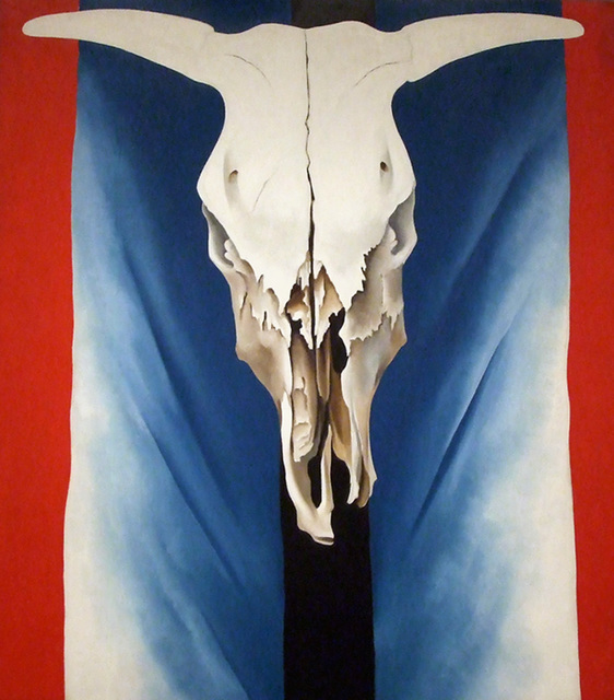 Cow's Skull Red White and Blue by Georgia O'Keeffe in the Metropolitan Museum of Art, March 2008