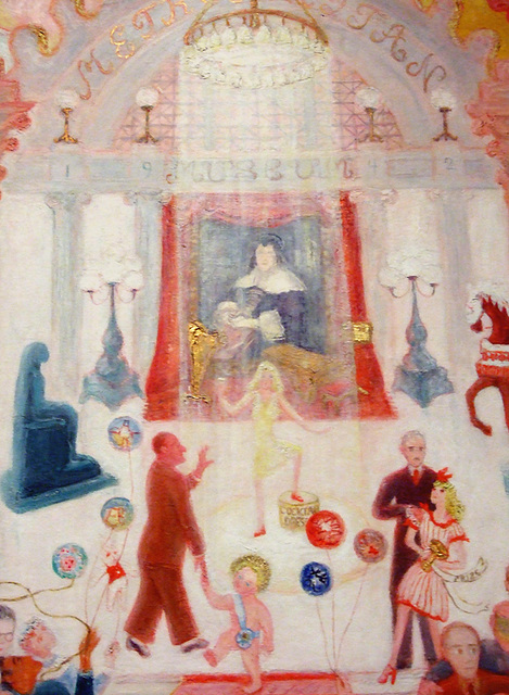 Detail of The Cathedrals of Art by Florine Stettheimer in the Metropolitan Museum of Art, March 2008