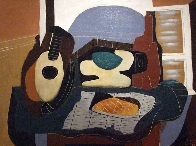 Mandolin, Fruit Bowl, Bottle, and Cake by Picasso in the Metropolitan Museum of Art, March 2008
