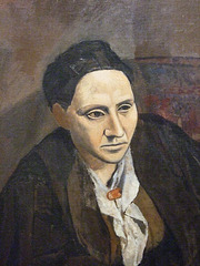 Detail of the Portrait of Gertrude Stein by Picasso in the Metropolitan Museum of Art, November 2008