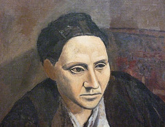 Detail of the Portrait of Gertrude Stein by Picasso in the Metropolitan Museum of Art, May 2009
