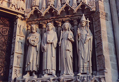 Sculptures on the Portal of Notre Dame Cathedral in Paris, March 2004