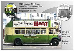 K7 1929 Leyland TD1 Brush Bus Brighton 5 5 2013