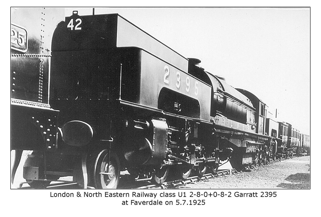 LNER class U1 2-8-0+0-8-2 Garratt 2395 at Faverdale on 5.7.1925