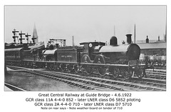 GCR 4 4 0s 852 & 710 LNER 5852 & 5710 at Guide Bridge 4 6 1922