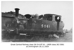 GCR class 5A 0-6-0T 61 - LNER cl J63 5061 - Immingham - 18.11.1924 WHW
