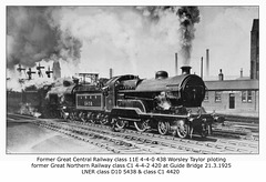 GCR class 11E & GNR class C1 - LNER nos. 5438 & 4420 - Guide Bridge - 21.3.1925 WHW