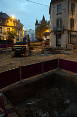 BESANCON: Avenue Carnot: Construction de la ligne du tram.