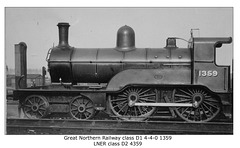 GNR D1 4-4-0 no.1359  - LNER class D2  no.4359 - LPC