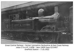 LD&ECR GCR cl C 1169B LNER cl G3 6407 Sheffield 7 10 1922 WHW