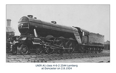 LNER A1 2544 Lemberg Doncaster 2 8 1924 WHW