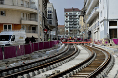 BESANCON: Avenue Carnot: Travaux du tram 201.03.14.