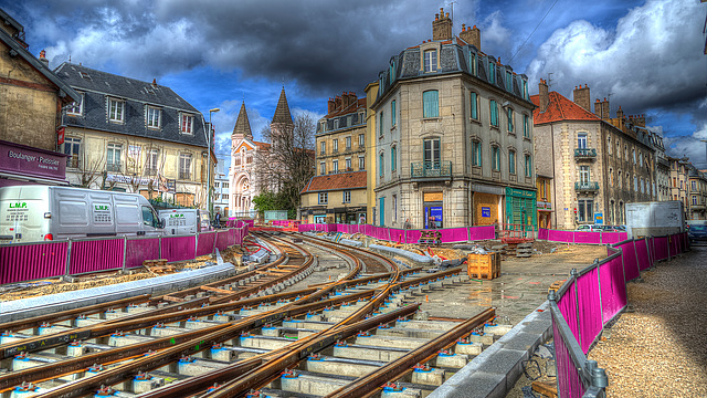 BESANCON: Travaux du tram: Avenue Carnot. 2013.03.11-01.