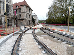 BESANCON: Ave Cusenier: Construction de la ligne du tram.