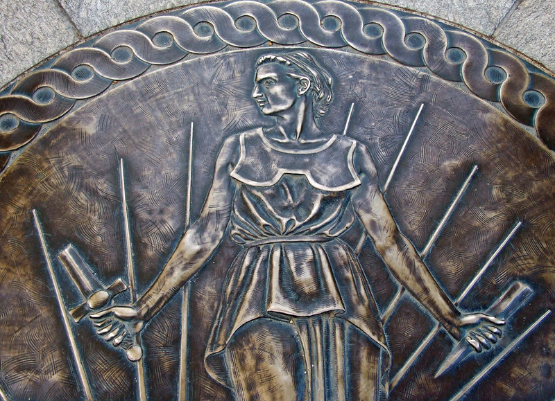 Detail of the Roundel on the WWII Memorial, September 2009