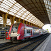 NICE: Marquise de la gare SNCF, un TER2N aux couleurx de la principauté de Monaco.