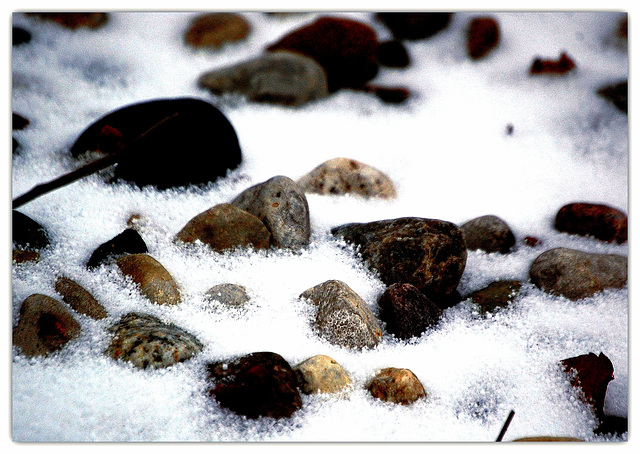 Pebbles & snow