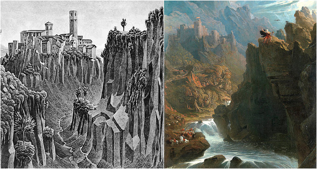 M. C. Escher's allusion to John Martin's "The Bard"