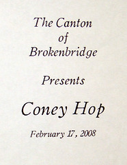 Sign for the Coney Hop Event, February 2008