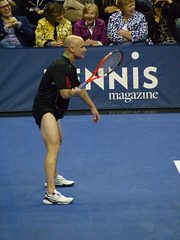 Andre Agassi goofing off