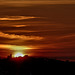 BELFORT: 15  juin 2011: Levé du du soleil sur la tour de la Miotte.