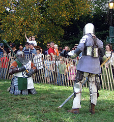 Sir Diablu and Ervald Fighting at the Fort Tryon Park Medieval Festival, October 2009